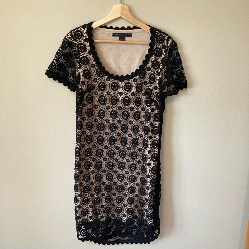 French Connection Navy Lace Mini Dress 4